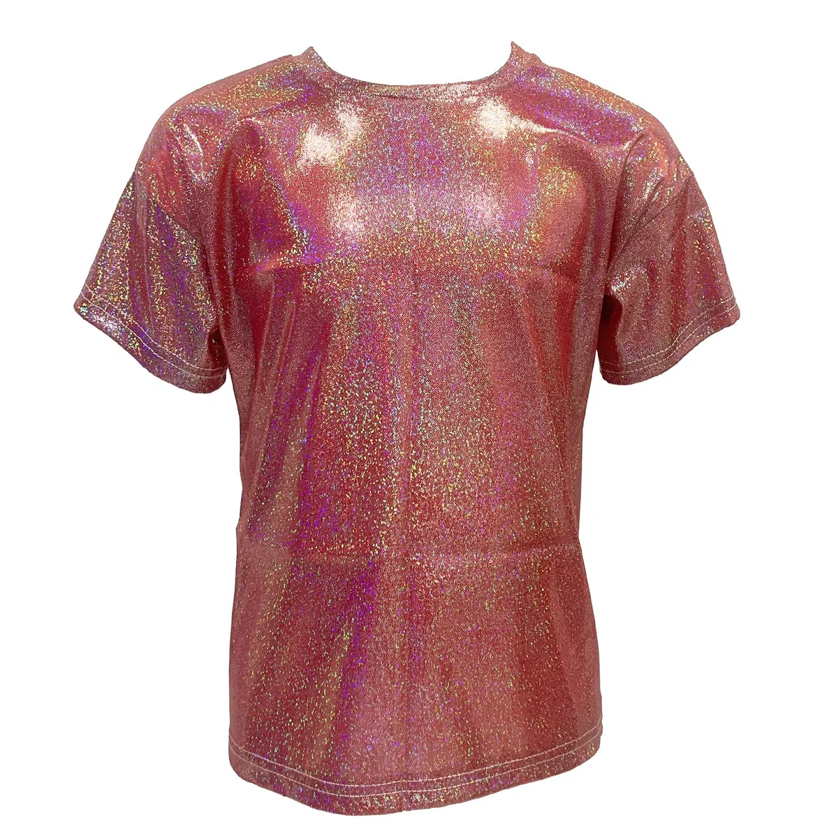 ZUYPSK Kinder Jungen Mädchen Metallic T-Shirt Lockeres Oberteil Kurzarm Paillettiertes Performance-Party-Jazz-Tanz-T-Shirt