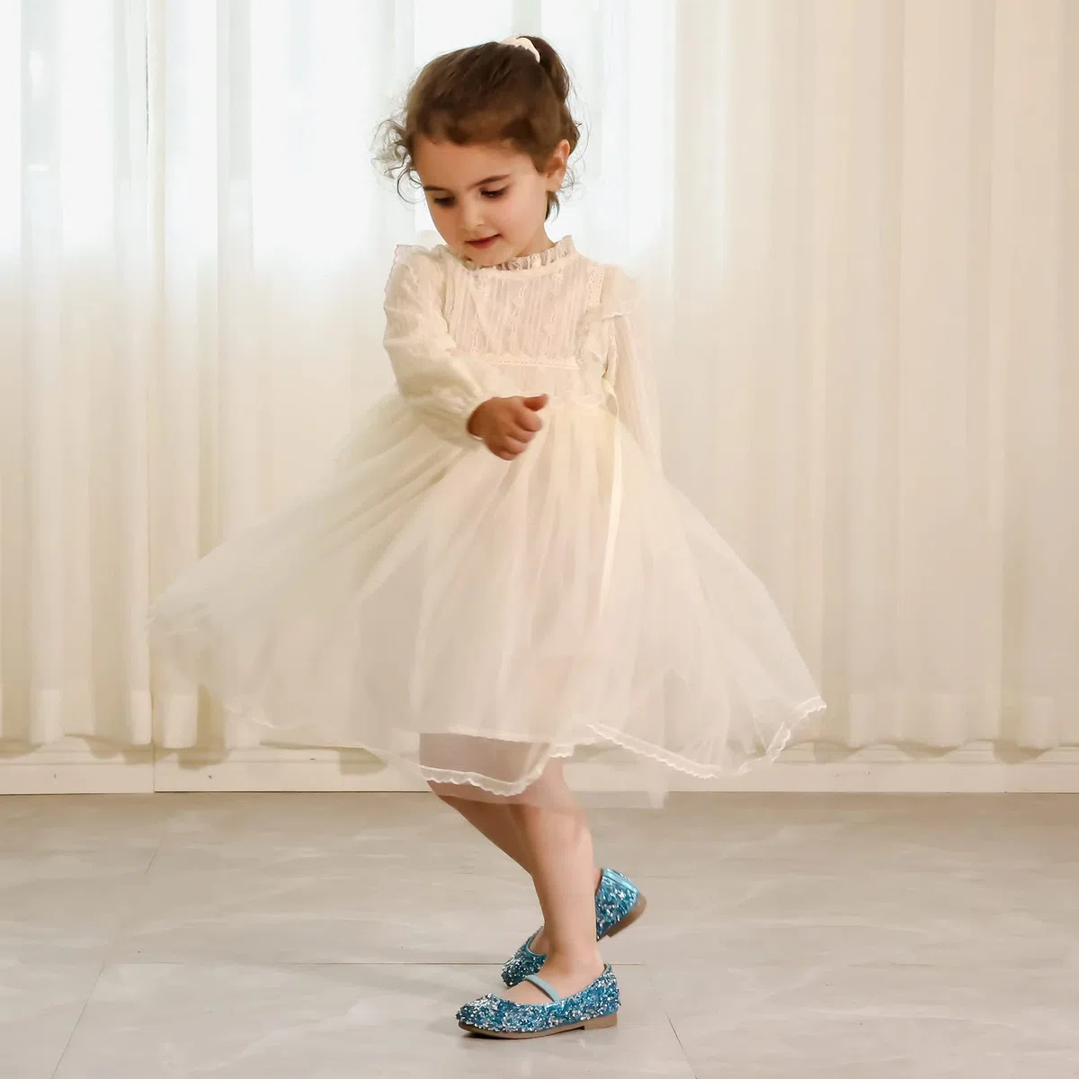 MK MATT KEELY Prinzessin Schuhe Mädchen Glitzer Ballerinas Kinder Mary Jane Kristall Sandalen