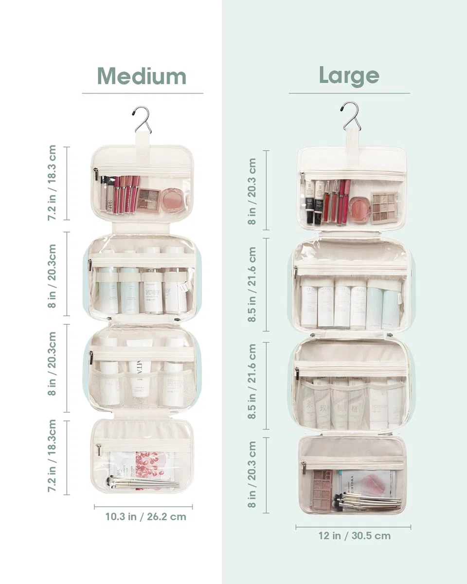 Narwey Kulturbeutel zum Aufhängen Kulturtasche Damen Waschtasche Gross Kosmetiktasche Groß Waschbeutel Kosmetik-Organizer für Damen Mädchen (Minzgrün (Groß))