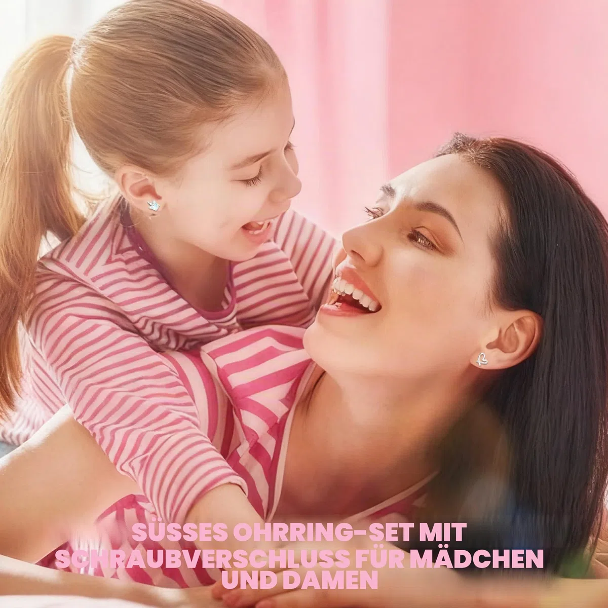 LOFITOR 12 Paar Hypoallergene Ohrringe für Damen Mädchen 316L Chirurgenstahl Medizinische Ohrstecker Set Regenbogen Bären Blume Herz Stern Kinder Edelstahl Ohrringe Mädchen Set