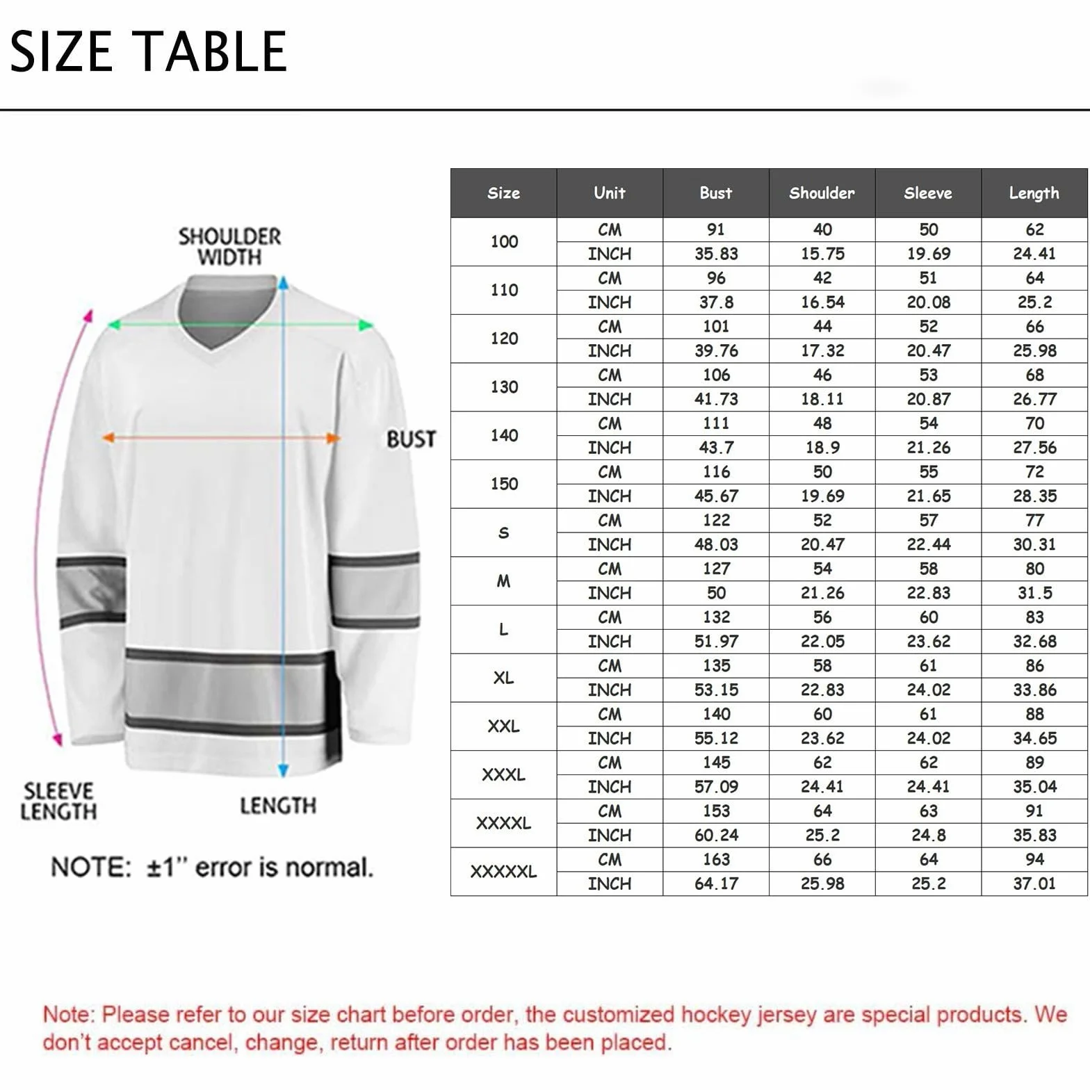 Personalisiertes Eishockey-Trikot für Jungen mit Langen Ärmeln – Individuelles Hockey-Jersey mit personalisierter Nummer, Name und Teamname – Sportliches Langarm-Shirt für Familien und Jugendliche