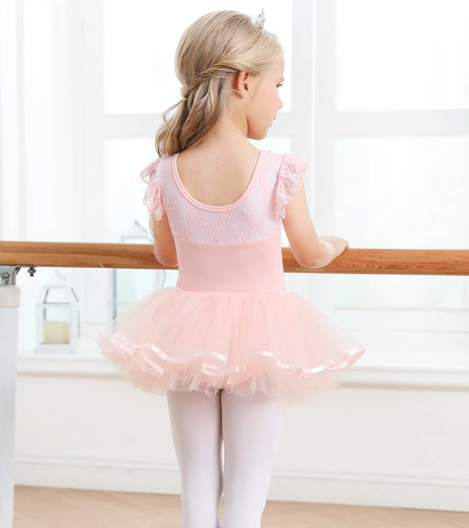 Mädchen Ballettkleidung Ballettkleid Baumwolle Tanzkleid Tutu Ballett Tütü Kinder Balletttrikot mit Rock Ballerina Kleid