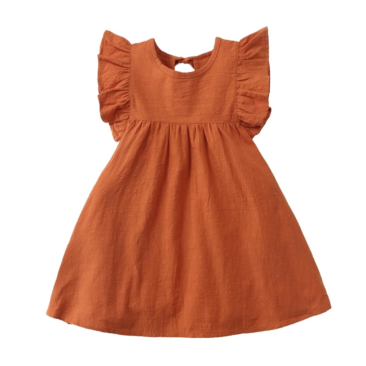 Kleinkind Baby Mädchen Rüschen Ärmelloses Kinder Kleid Sommerkleid Einfarbig Partykleider Freizeitkleid