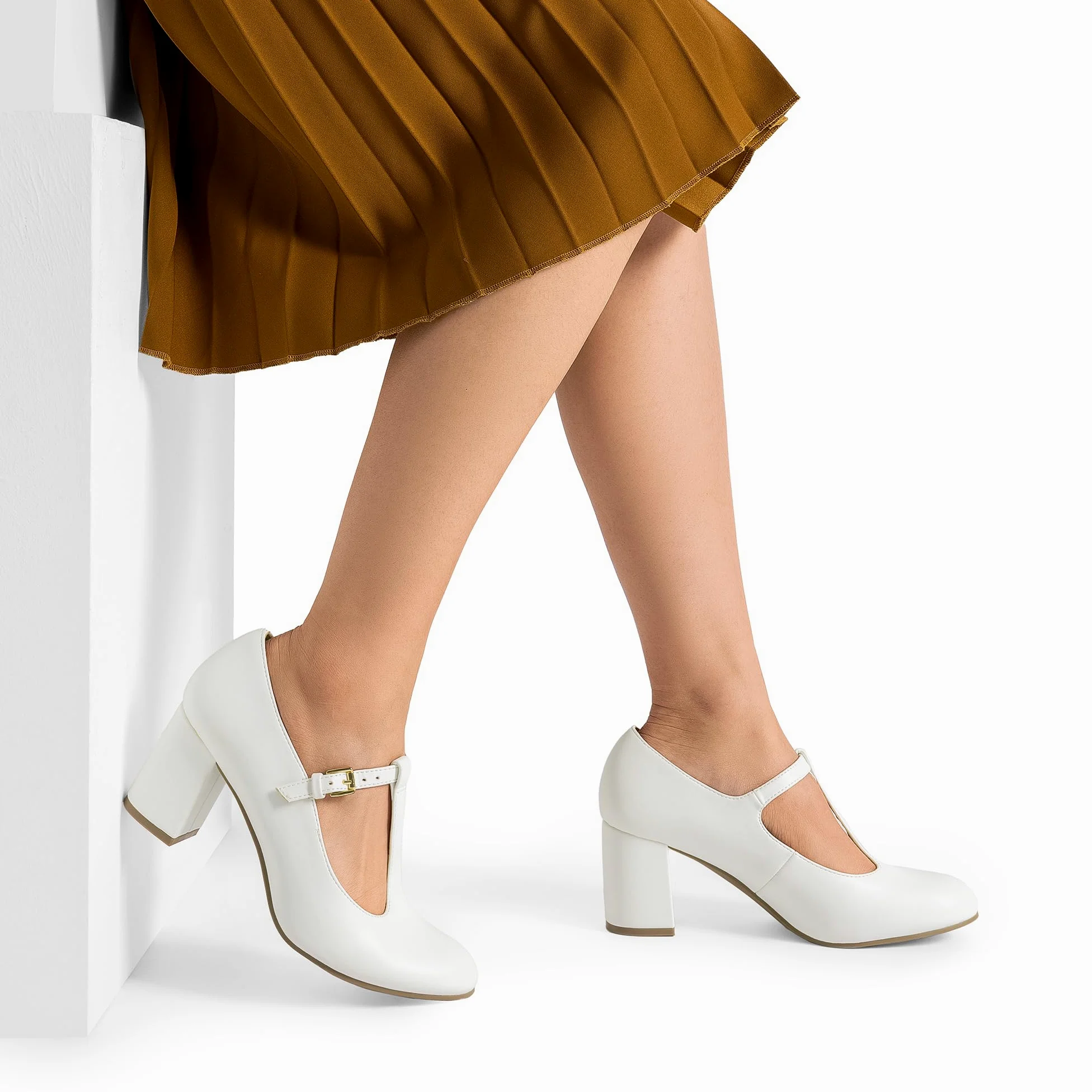 DREAM PAIRS Mary Jane Pumps mit T-Riemen, Hochzeitsschuhe für Damen
