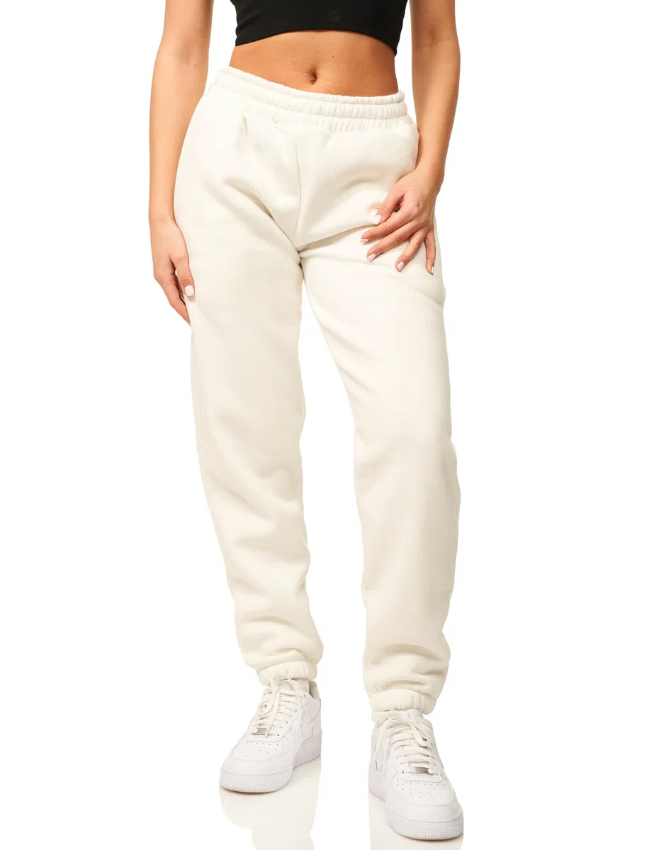 DAILY COTTON Damen Jogginghose aus Baumwolle - Sporthose im Straight-Fit mit Bündchen - Lange Sweatpants Trainingshose - Freizeithose für Frauen
