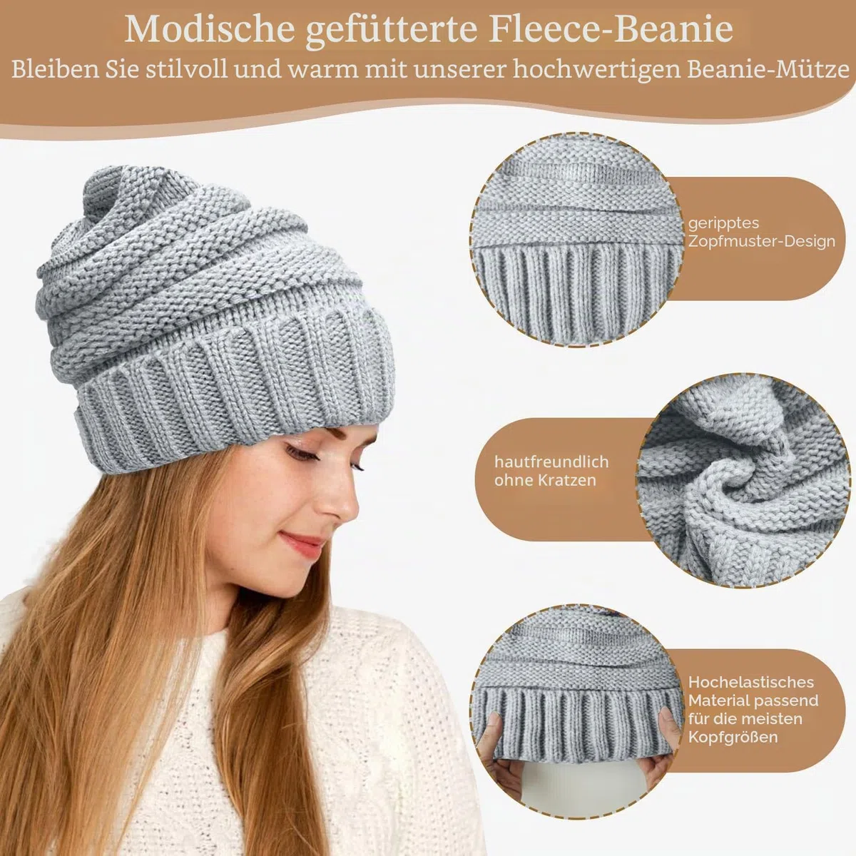 CheChury Winter Schal Strickmütze Kombiset Strickset Beanie Handschuhe Damen Schal Mütze Handschuhe Set Gestrickt Geschenkset Touchscreen-Handschuhe