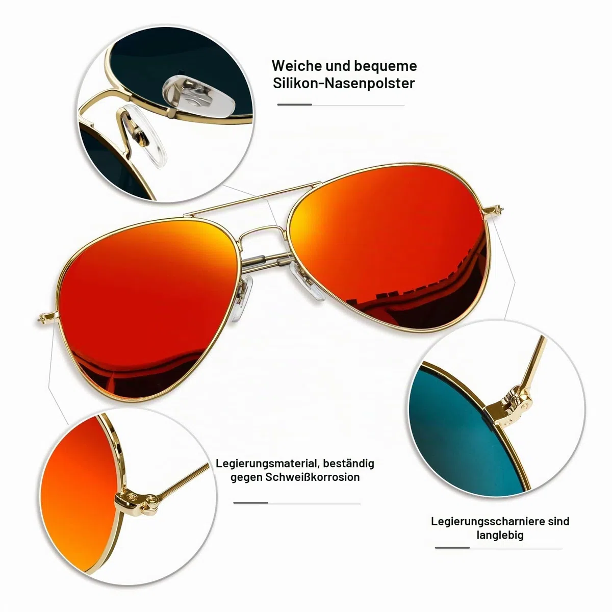 KANASTAL Groß Polarisiert Sonnenbrille Herren und Damen Verspiegelt Sonnenbrillen mit Premium Metallrahmen UV400 Schutz für Fahren Wandern Golf Fischen Outdoorsport