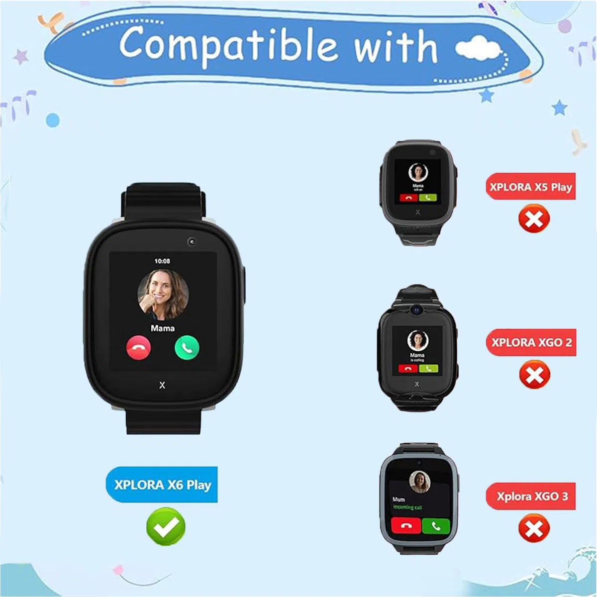 Kids Silicone Armband kompatibel mit Xplora X6, Soft Sports armband Girls Boys Student Breathable für Xplora X6 Play