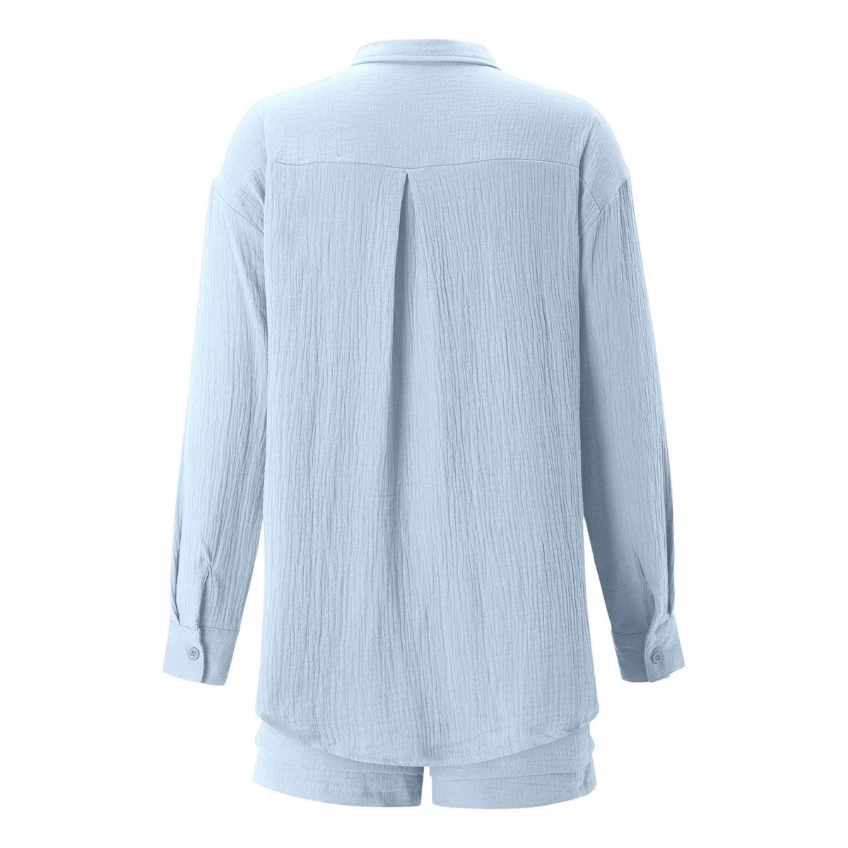 Sommer Zweiteiler Mädchen Kinder Sommer Musselin Bluse Hemd und Shorts Zweiteiler Set Baumwolle Strand Outfit Set Oversize Freizeitanzug Langarm Hausanzug Y2K Clothes