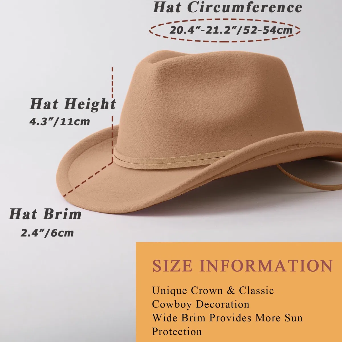 DRESHOW Cowboyhut Kinder Jungen Mädchen Fedora Hut Western mit Schnalle Gürtel Retro Panama Hüte Unisex Aufgerollte Mützen 4-12 Jahre