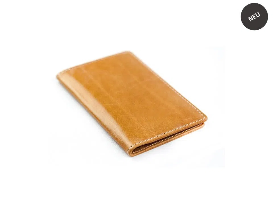 DELMON VARONE - Personalisierbares Visitenkartenetui aus Premium Vintage Anilin Leder braun, Elegante Echtleder Visitenkarten Etuis mit 2 flachen Steckfächern, Slim Kartenetui für Damen & Herren