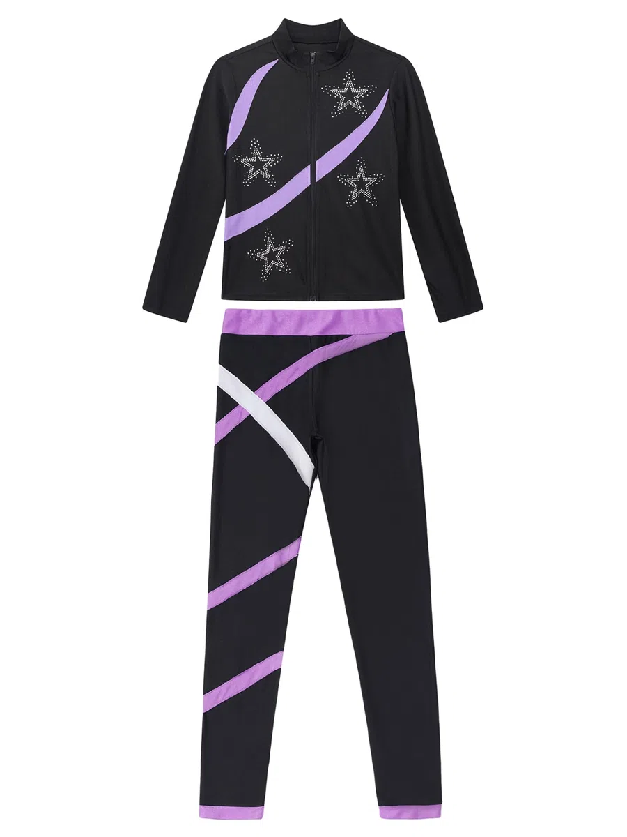 Yhong Mädchen Sportanzug Kinder Jogginganzug Sweatjacke +Sport Leggings Trainingsanzug Trikotanzug Yoga Fitness Workout Laufen Tanz