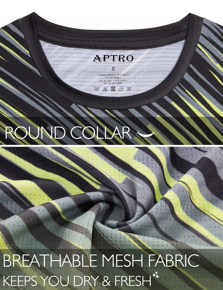APTRO Herren Sport T Shirt Funktionsshirt Schnelltrocknend Laufshirt Trainingsshirt Gym Tshirts