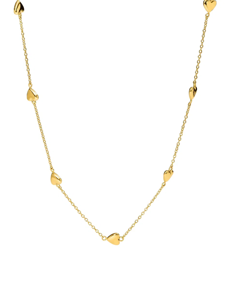 Purelei Alohi Heart Kette Damen – Halskette Damen aus Edelstahl (14K vergoldet) – Wasserfeste Halskette – 40-45 cm Länge verstellbar – Schmuck für deinen individuellen Look