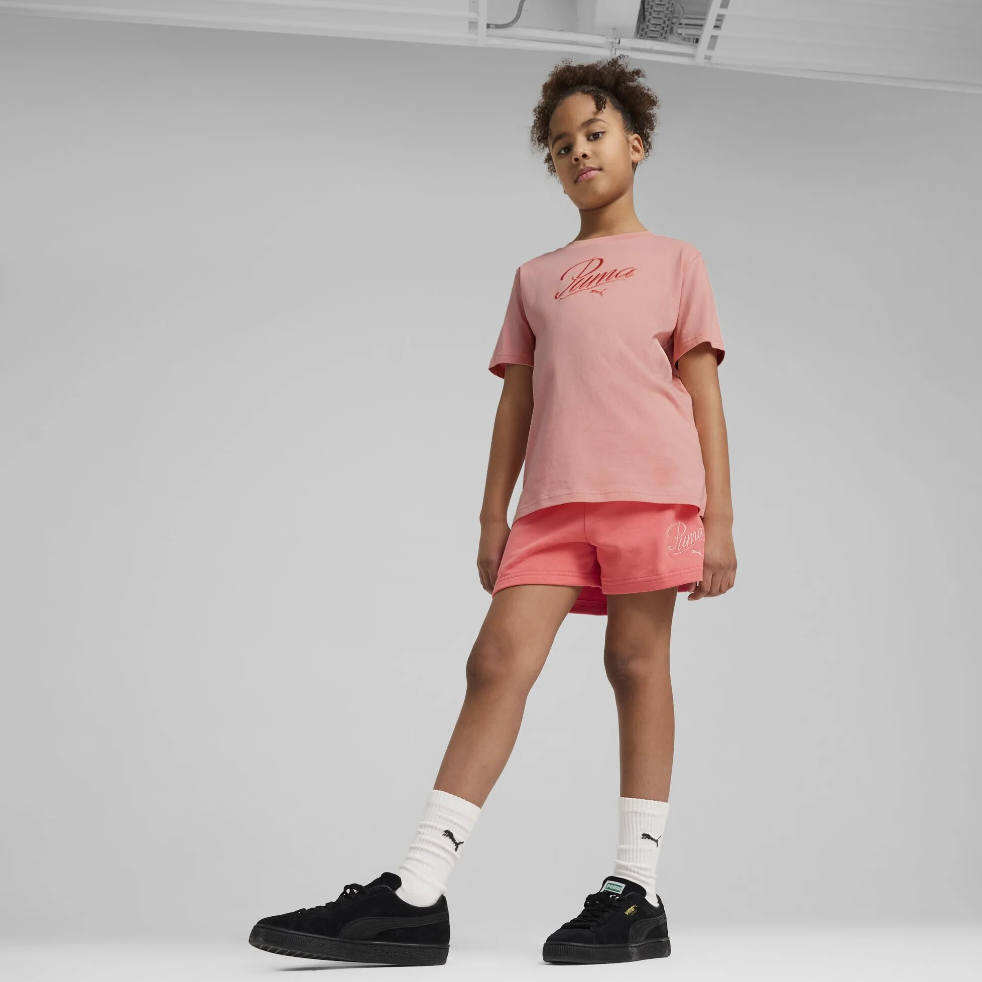 Puma Mädchen Gestrickte Shorts ESS Script Shorts G