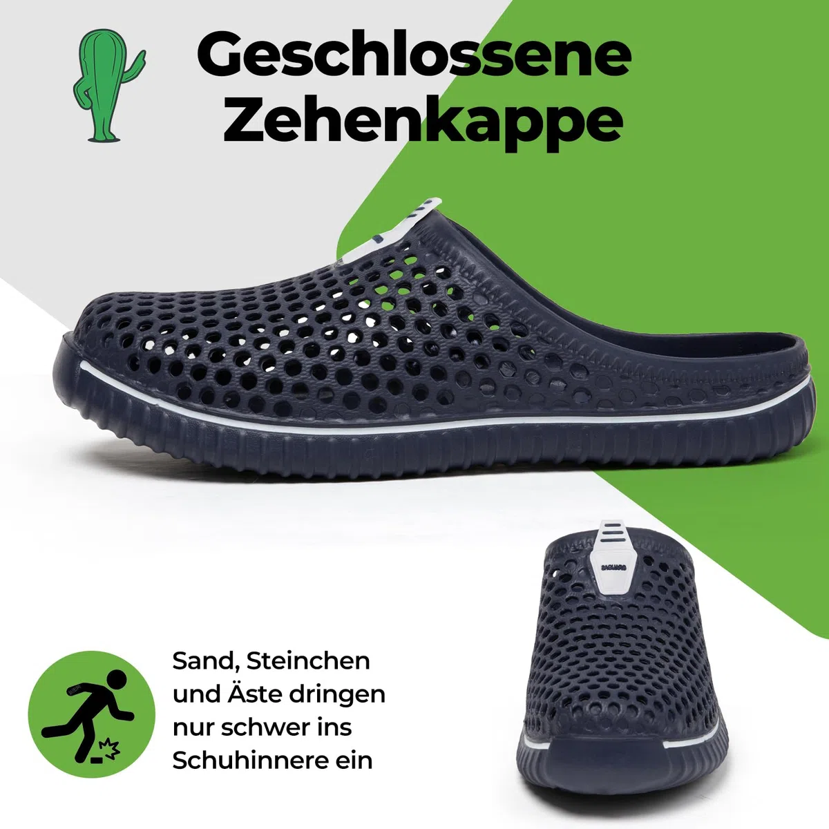 SAGUARO Clogs Herren Gartenschuhe Damen Atmungsaktiv Gr.36-45 | Sommer, Rutschfest, Hausschuhe, Badeschuhe, Beach Slipper, Leicht