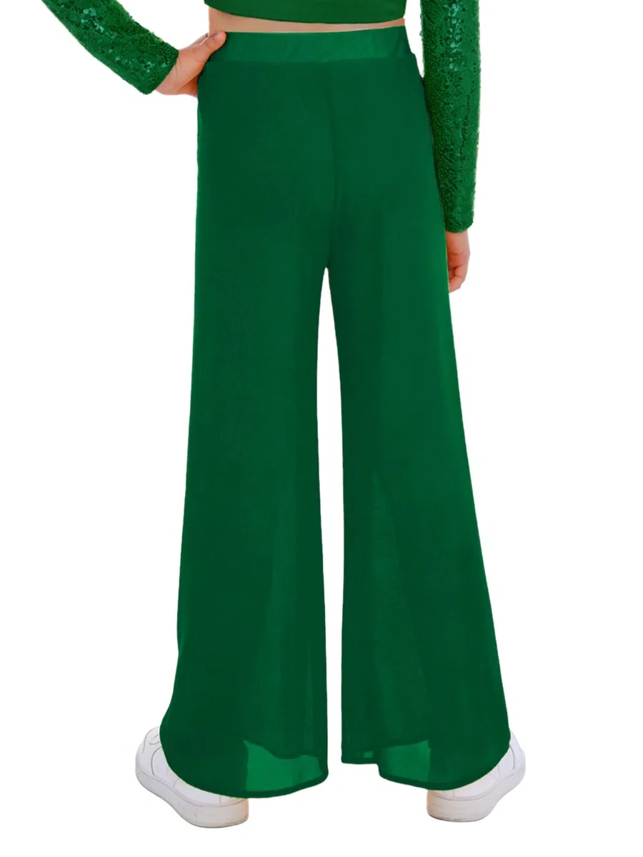 Mädchen Contemporary Dance Hose Klassische Lyric Tanzhose Hohe Taille Weite Bein Dancewear 110-170