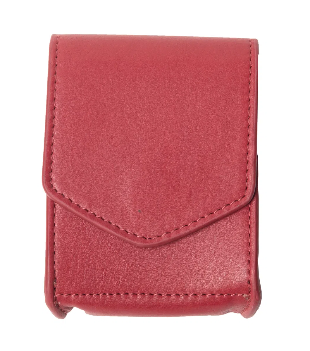 ANDERS Zigarettenetui Zigarettenbox Zigarettenhülle aus Leder (Rot, M)