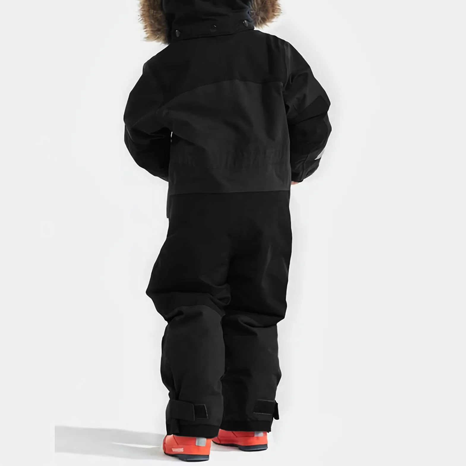 Kinder Skianzug Jungen mit Kapuze Winddichte Wasserdichte Schneeoverall Mädchen Warmer Schneeanzug Dickere Skioverall mit Reflektierenden Streifen