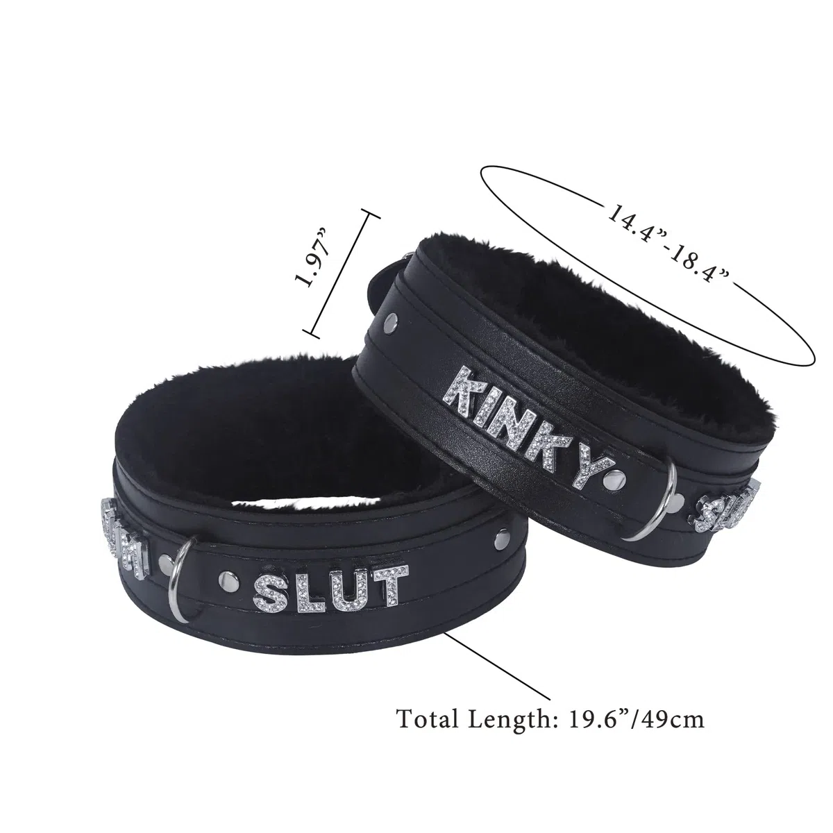 Paloli Rosa Choker Halskette für Frauen aus Leder – Fluffy Punk Leash, Gothic Cosplay & Sexy Schmuck