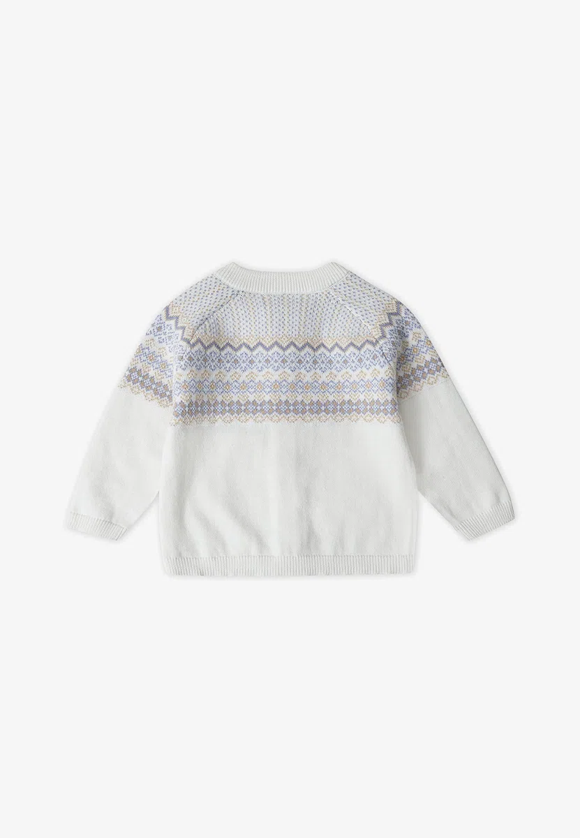 Stellou & friends Baby Cardigan-Strickjacke und Strick-Pullover für Mädchen und Jungen mit Norwegen Muster | Hochwertige Baby-Kleidung aus 100% Baumwolle