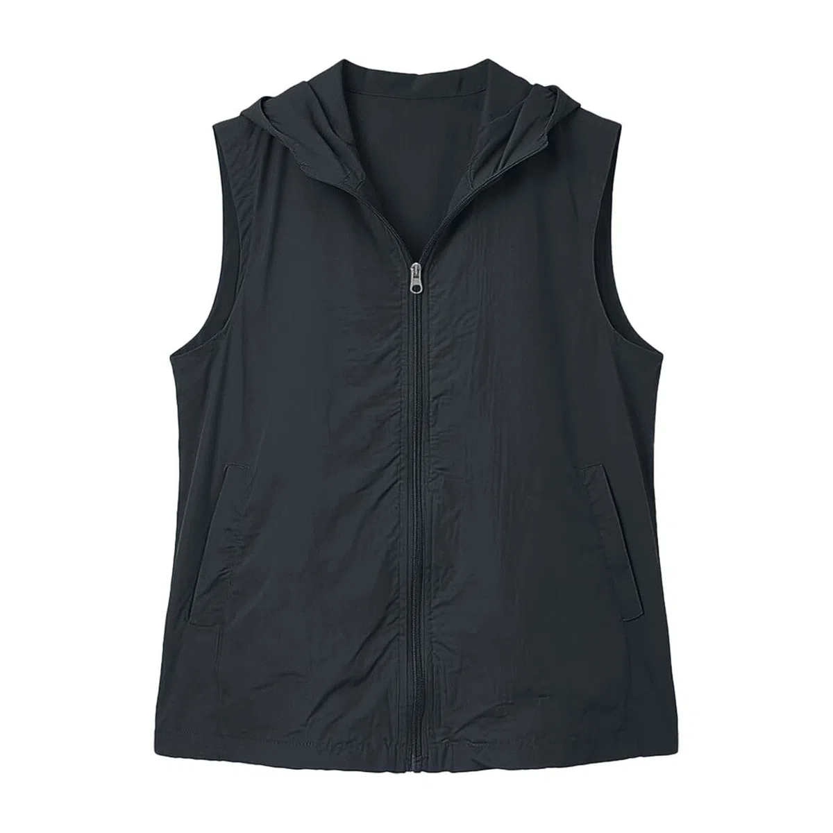 Weste Damen Sommer Jacke Leicht Sommerweste Ärmellose Sommerjacke mit Kapuze Sonnenweste Reißverschluss Damenwesten Sportweste Elegant Stehkragen Sportjacke Dünne Kapuzenjacke Outdooerjacke