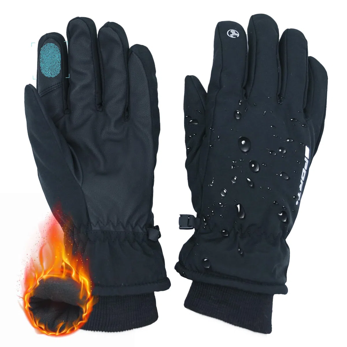 cyanthor Thermo Fahrradhandschuhe Warme WinterHandschuhe Touchscreen Wasserdicht Winddicht rutschfest Sporthandschuhe für Radfahren, Laufen, Skifahren, Wandern für Kinder& Schüler Junge/Mädchen