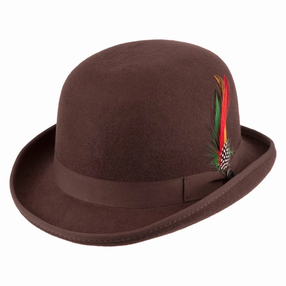 Jaxon & James Englischer Melone Hut aus Wollfilz I - Schwarz