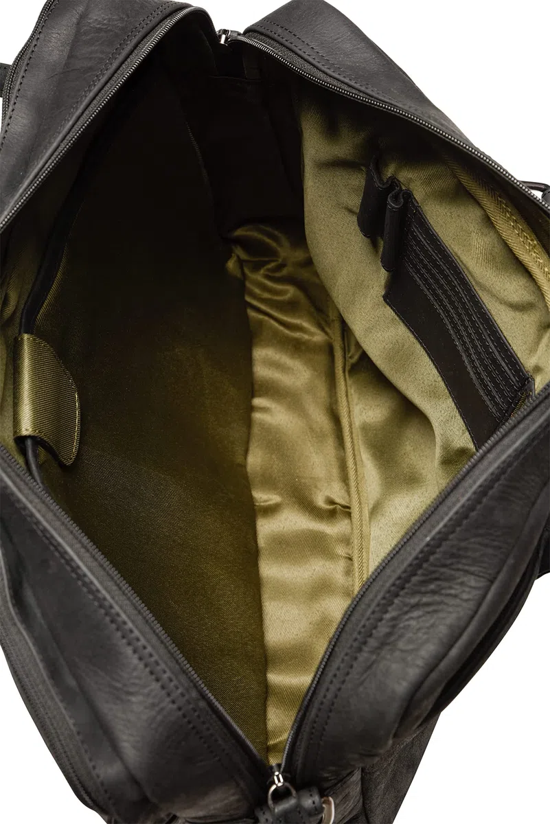 LEABAGS Leder Aktentasche Herren Damen Echtleder Laptoptasche 16 Zoll Umhängetasche Schultergurt Messenger Bag