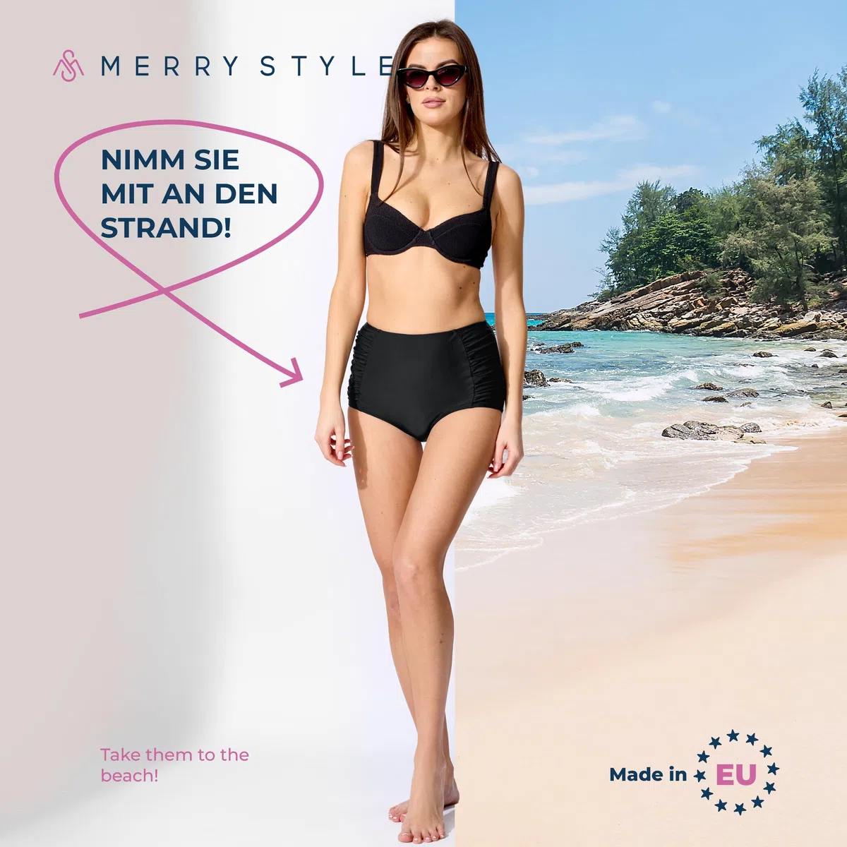 Merry Style Damen Bikinislip MS10-119 Bikinihose Bauch Weg Effekt