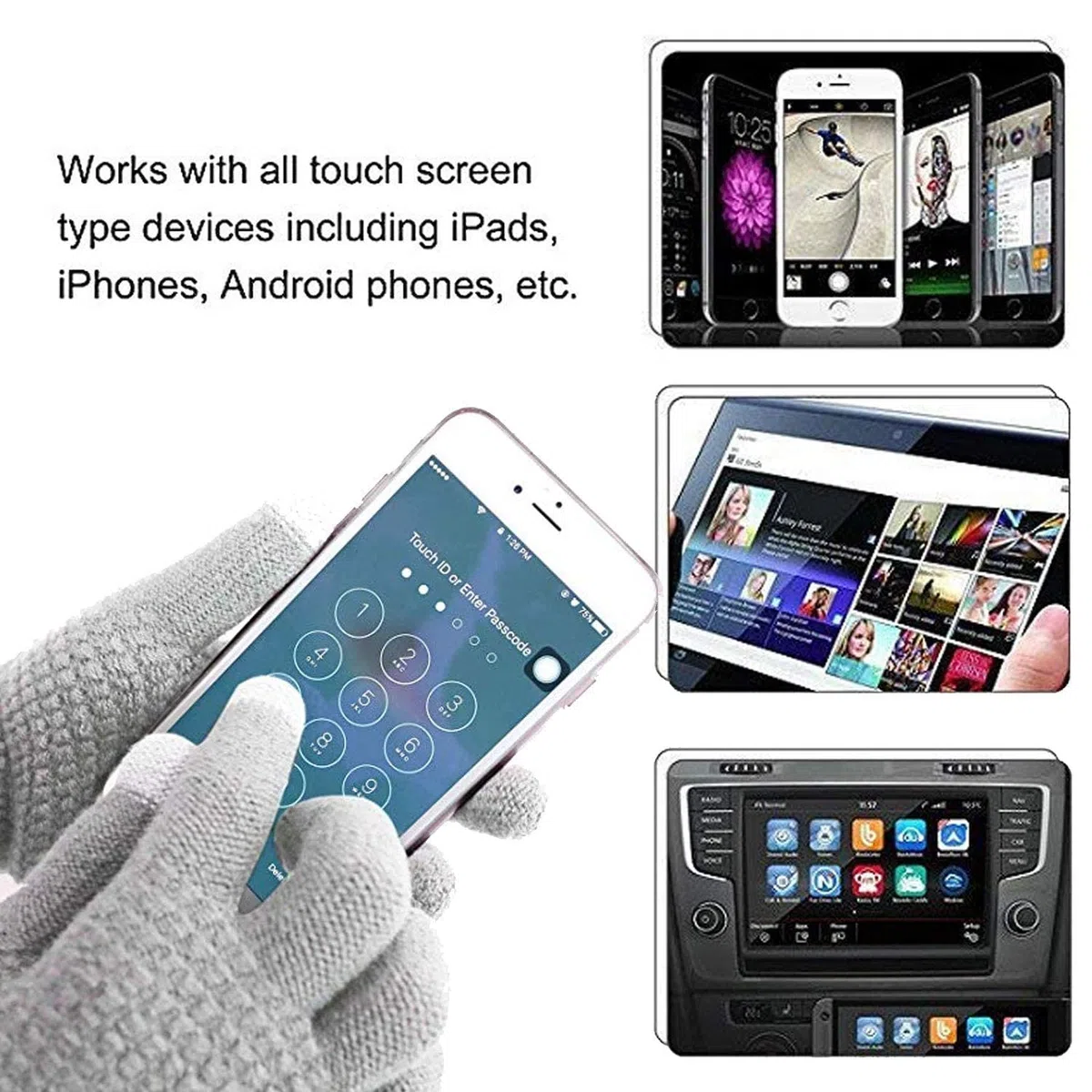 CheChury Strickmütze Schal Touchscreen Handschuhe Thermosocken Set Damen Beanie Gestrickt Winter Fleece Pompom Winterschal Kombi Wintersocken Set Loop Grobstrick Kombi Sets Loop Schal Geschenk