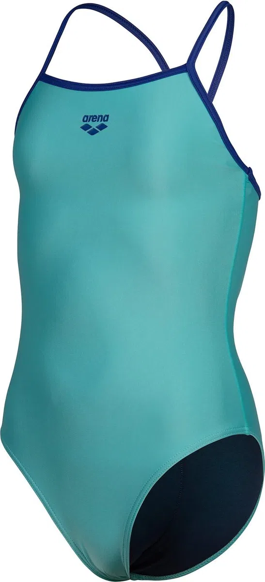 ARENA Girl's Swimsuit Light Drop SOLID NEON Blue Multi