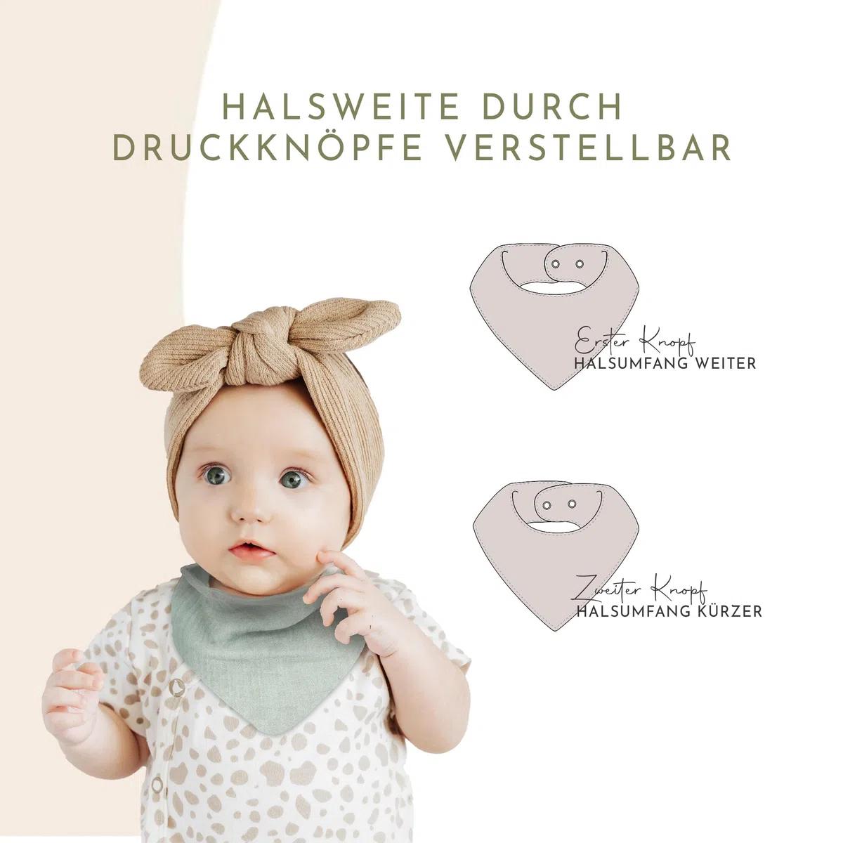 Besticktes Halstuch Dreieckstuch aus Musselin Gaze 100% Baumwolle Stickerei für Babies und Kleinkinder in 2 Grössen erhältlich, mit Namens Personalisierung, Personalisiert
