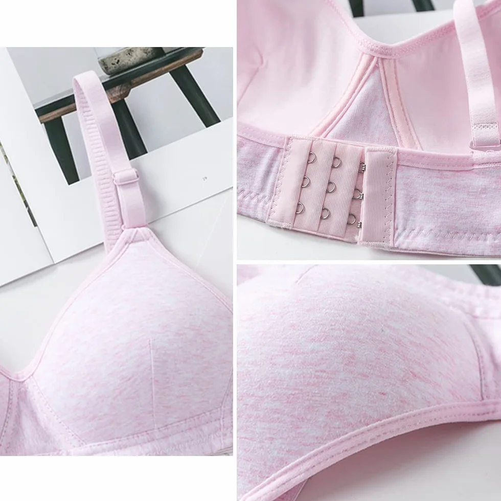 Teenager Mädchen BH 3er Baumwolle Sport Softbra Bralette Ohne Bügel Nahtlose Gepolsterte Unterwäsche mit abnehmbaren Pads für 12-18 Jahre Kinder und Damen