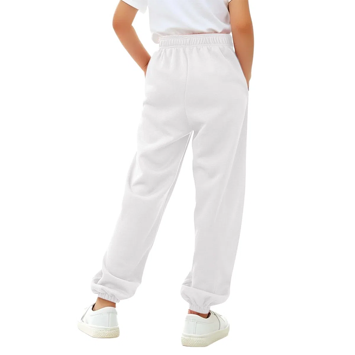 Sporthose Mädchen Baggy Jogginghose Einfarbige Drawstring Jogginghosen Teenager Mädchen High Waist Sweatpants Kinder Elastische Freizeit Lang Hosen mit Taschen