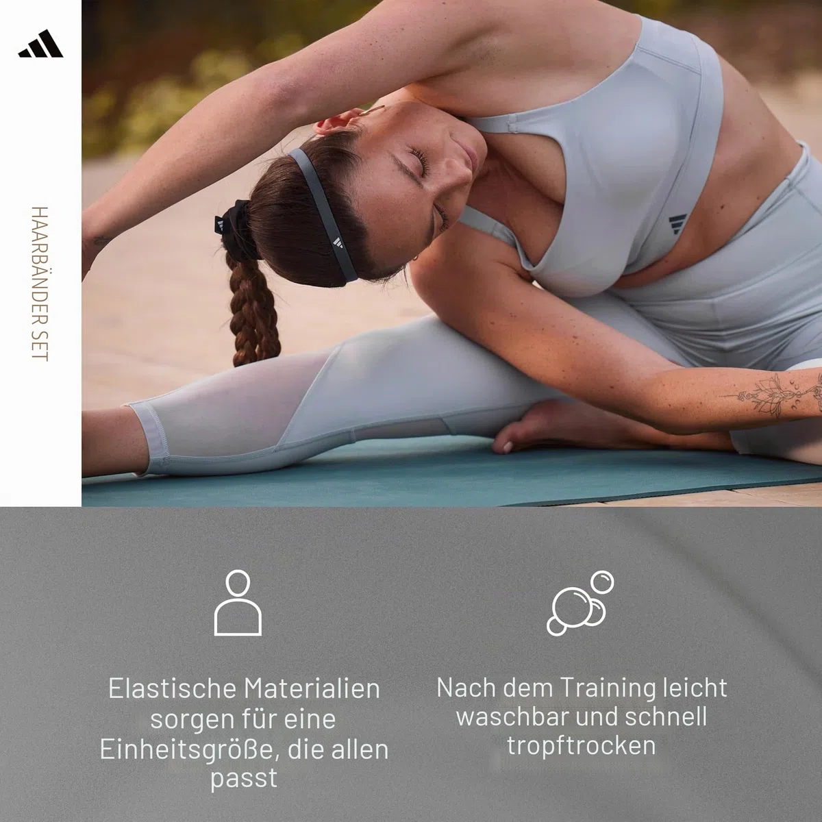 adidas Haarbänder - Grau, Weiß, Ton, Olivgrün, Rot, Marineblau
