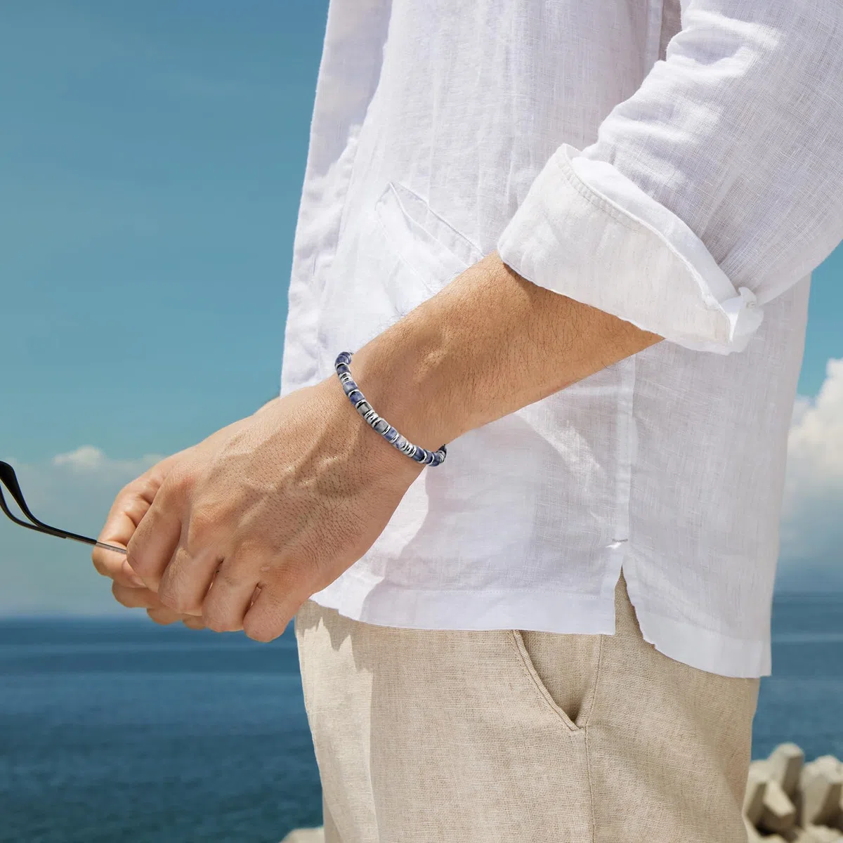 SIUMAL Armband Herren, Boho Edelstahl Armband Herren, Schmuck Geschenke für Ehemann Vater Freunde