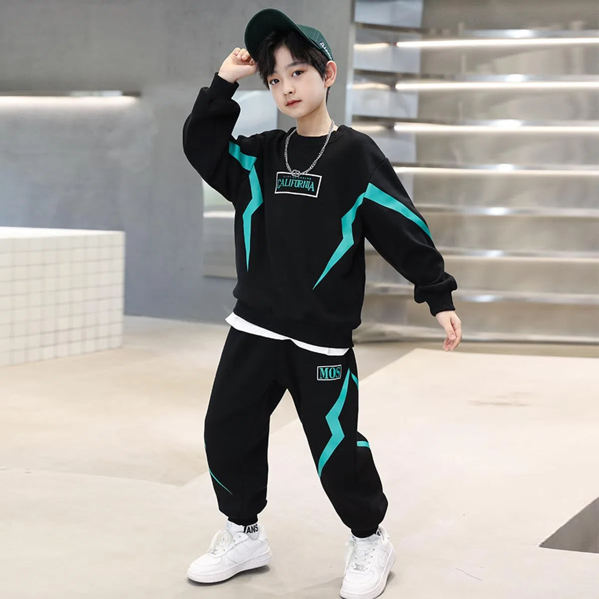 linboo Trainingsanzug Kinder Jungen Bekleidungsset 2tlg Jogging Anzug Hoodie und Hose Sport Kleidung Set Freizeitanzug