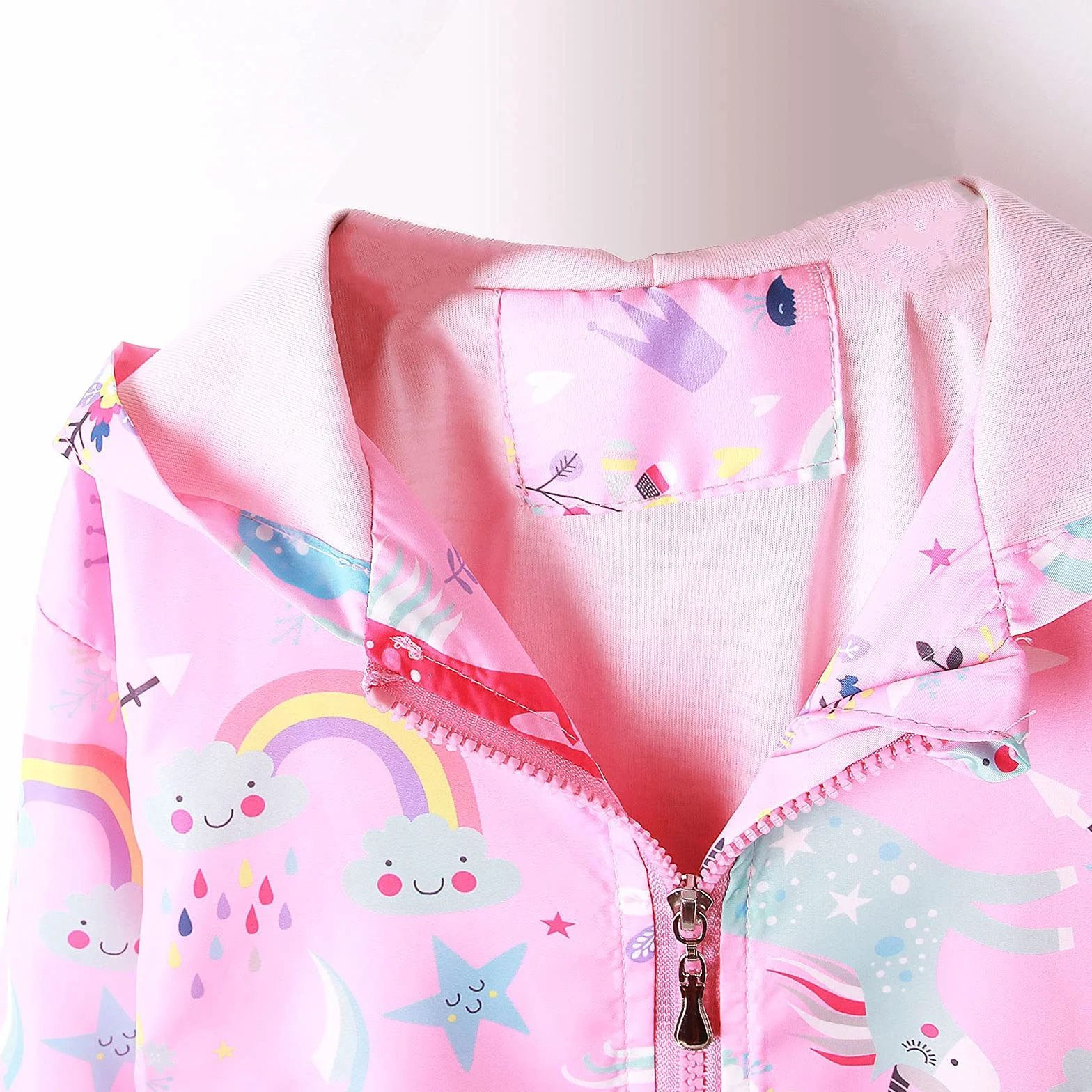 JinBei Jacken Mädchen Jacke Baby Kinder Kapuzen Sweatjacke Kapuzenjacke Cartoon Aufdruck Winddicht Mantel Windjacke Übergangsjack Frühling Herbst Outwear Softshelljacke Regenjacken 1-7 Jahre
