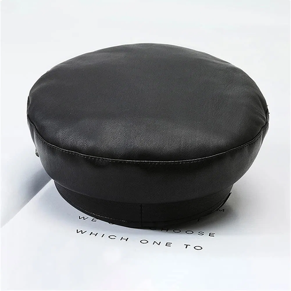 XYIYI Damen Fiddler Cap Newsboy Hut PU Leder Visor Baskenmütze Cap Paperboy Gatsby Hut