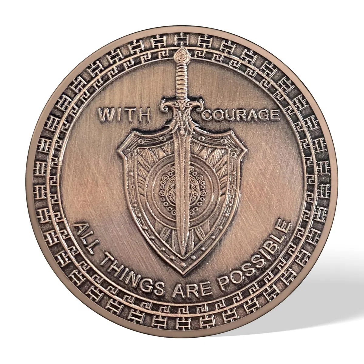 AtSKnSK Motivierende Münze Ermutigung Münze Löwe des Mutes christliche Challenge Coin Viel Glück Gedenkgeschenke für Damen und Männer Incentive Auszeichnungen