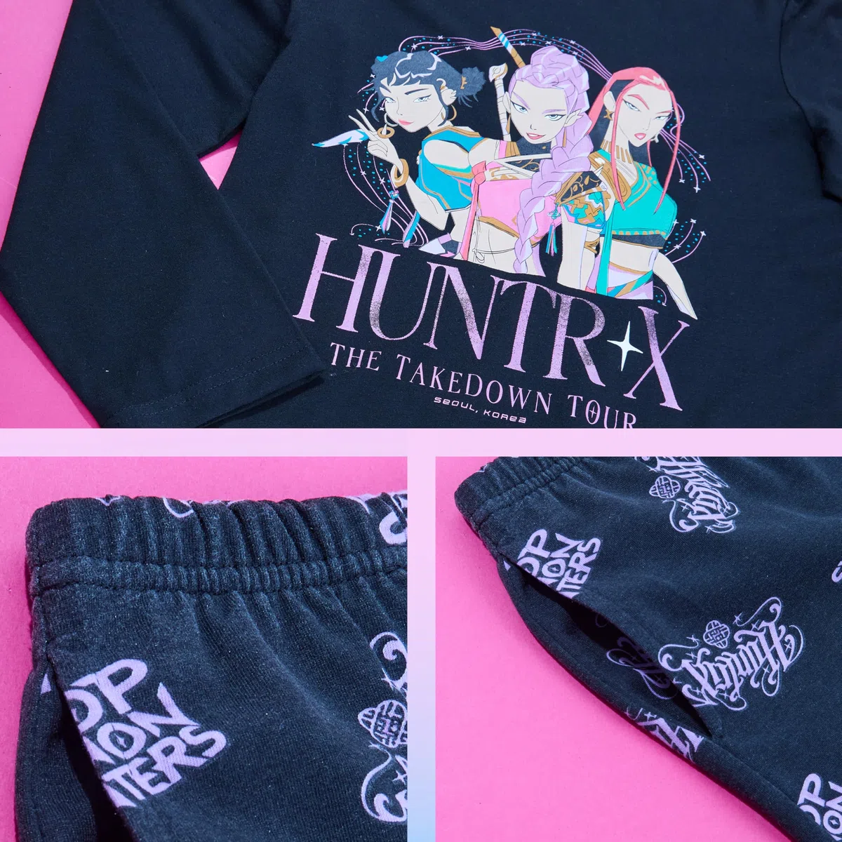 KPop Demon Hunters Pyjama Set Mädchen Teenagers 5-14 Jahre, Weicher Stoff Schlafanzug, Anime Huntrix Saja Boys Merch, Kinder Geschenke