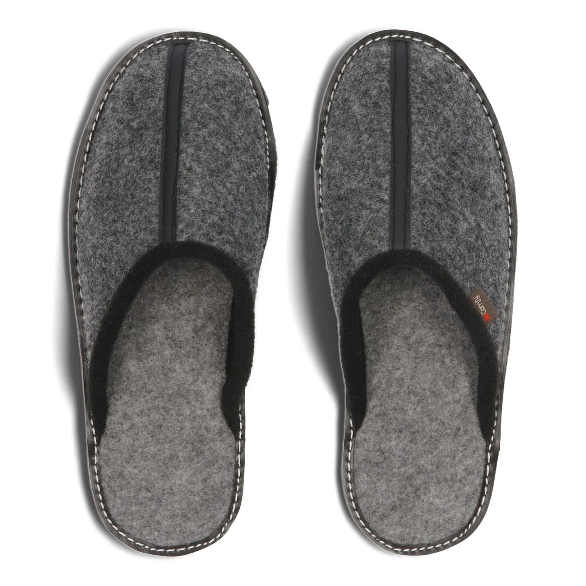 BeComfy Herren Filzpantoffeln Hausschuhe Pantoffel Filz Filzsohle Sehr Leicht Grau Schwarz 40 41 42 43 44 45 46 EU