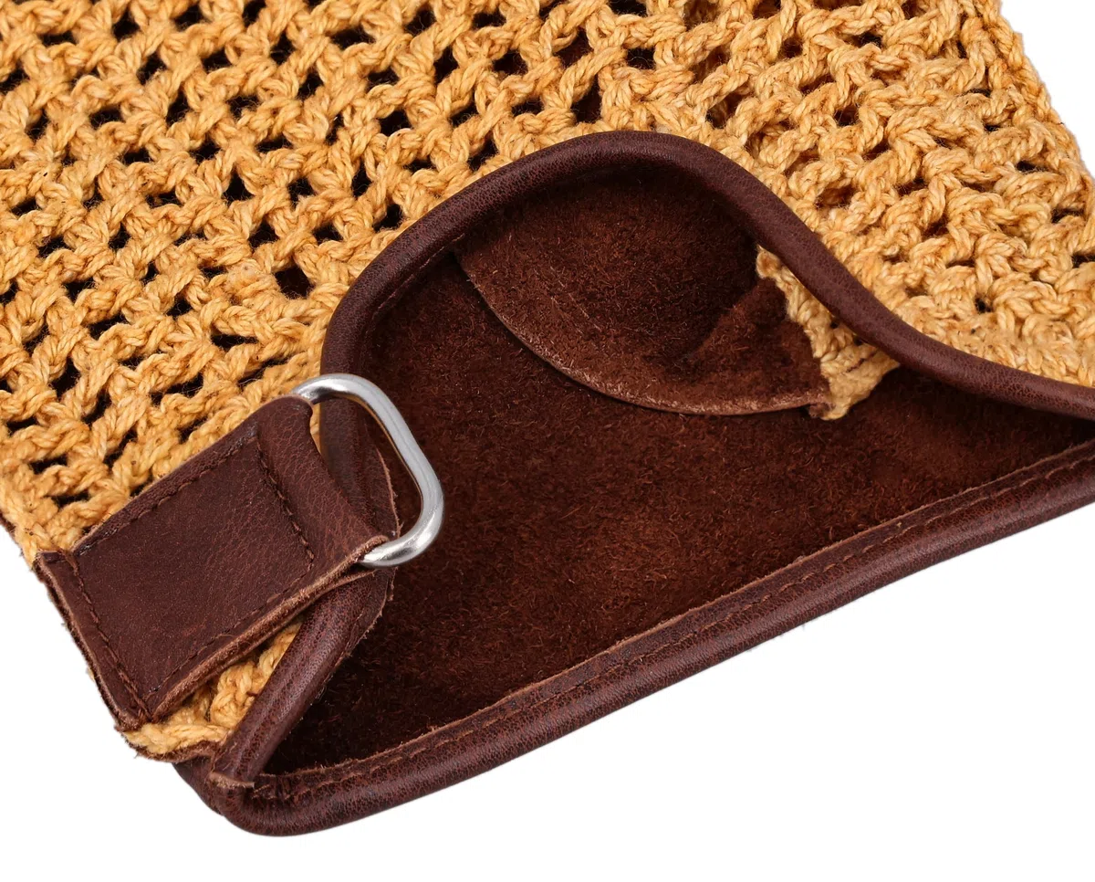 Gusti Leder Lederhandschuhe Maison - Handschuhe Fahrradhandschuhe mit Baumwolldetails Gelb Braun Leder
