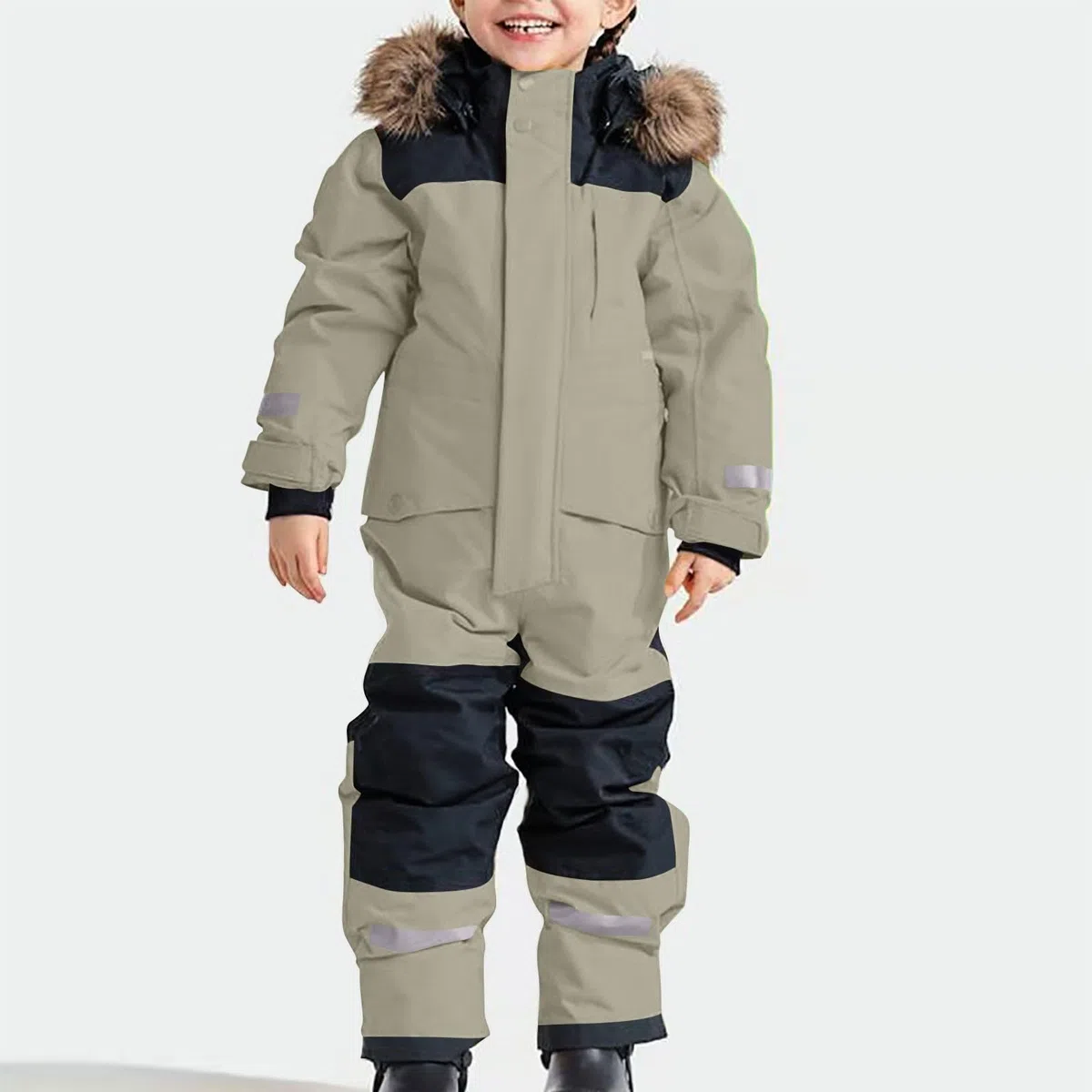 Skianzug Kinder Schneeanzug Unisex Skioverall mit Kapuze SchneeanzüGe FüR Jungen Mädchen Wasserdicht Atmungsaktiv Skianzüge Verdickt Warm Outdoor Regenoverall Einteiliger Schneeoverall 80-160