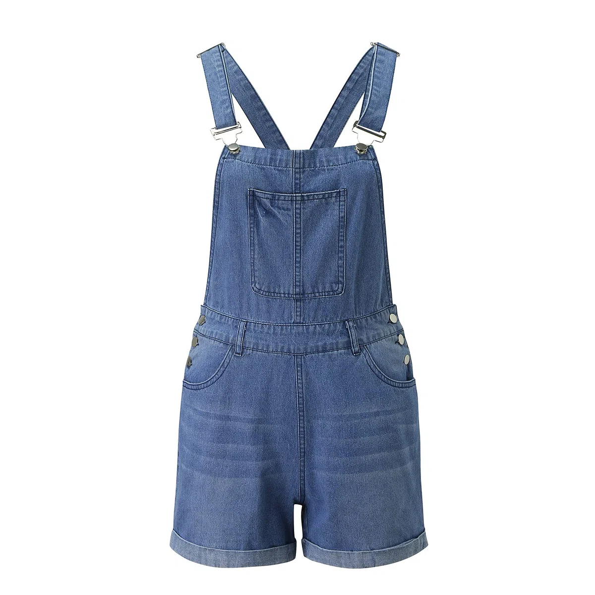 Latzhosen für Damen Kurz Stretch Denim Overall Kurzer Sommer Latzhose Jeans Overall Boyfriend Jeans Shorts Vintage Loose Jumpsuit Overalls Used-Look Sommeroverall Playsuit Romper mit Taschen