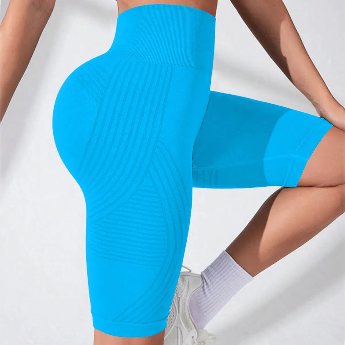 Anti Cellulite Lggings Kompressionsleggins Damen Kurze Leggings Damen Lipödem Push Up Scrunch Lymphdrainage Sporthose Caprihosen Shorts Capri Leggings Für Sport Hoch Yoga-Shorts