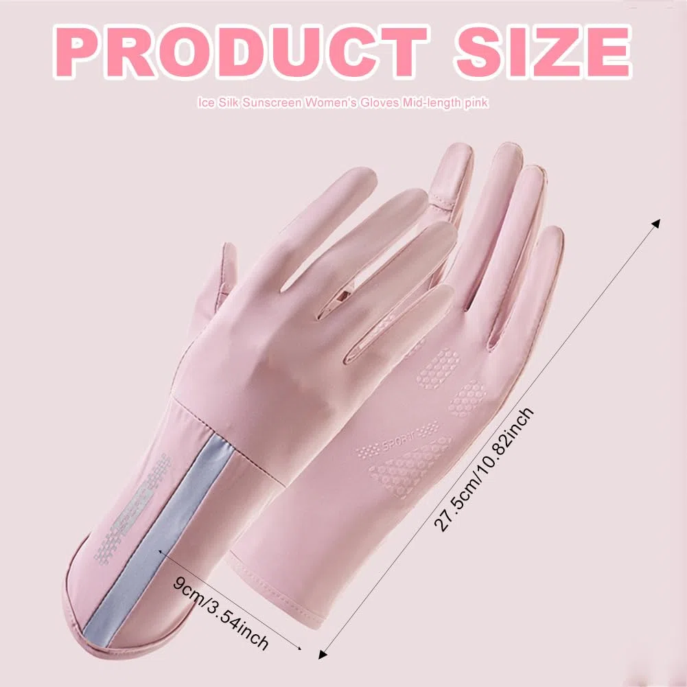 Damen UV Sonnenschutz Handschuhe Vollfinger Touchscreen rutschfeste Fahrradhandschuhe Sommer Dünne Sonnenhandschuhe für Outdoor Fahren Golf Angeln