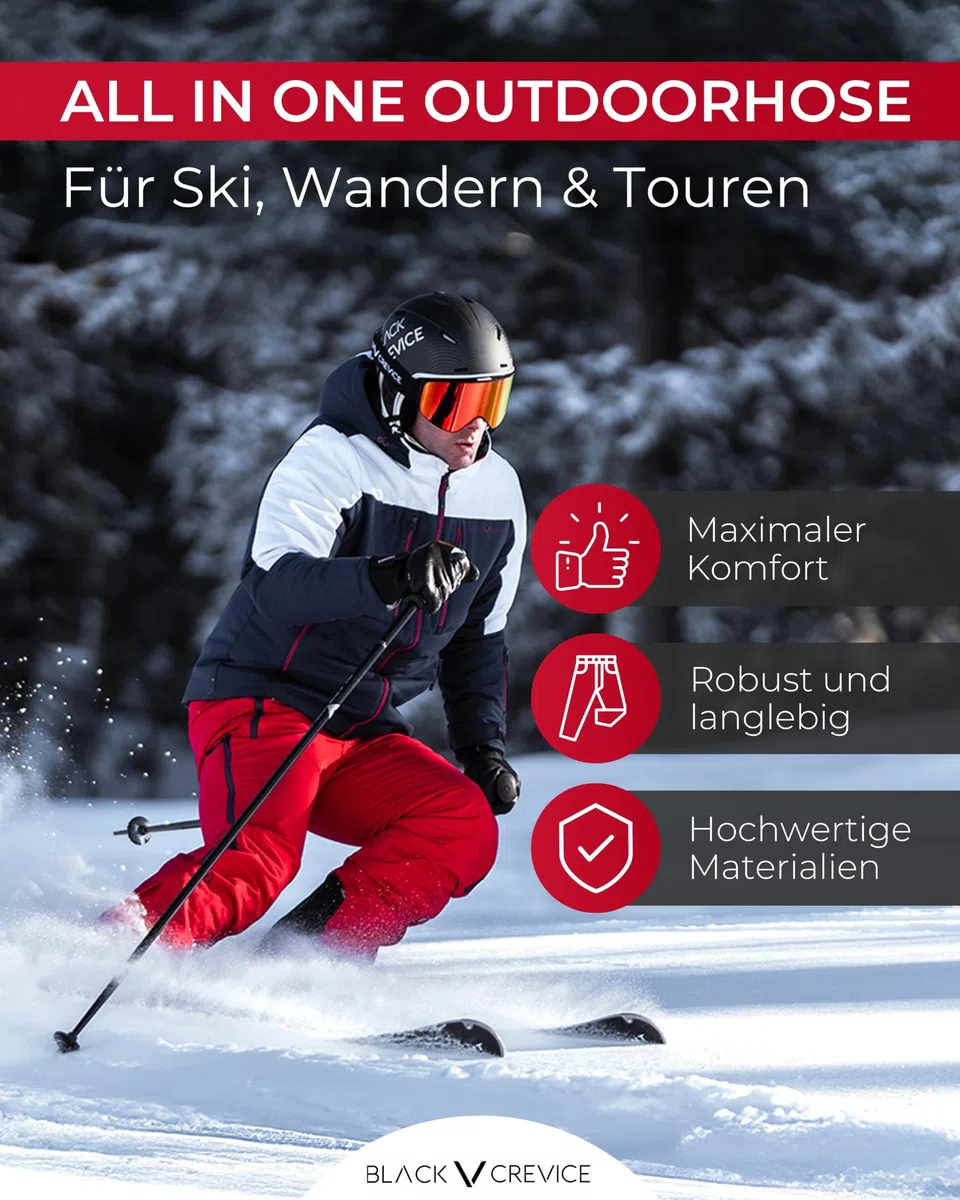Black Crevice Herren Skihose mit Hosenträgern atmungsaktiv wind- und wasserdicht