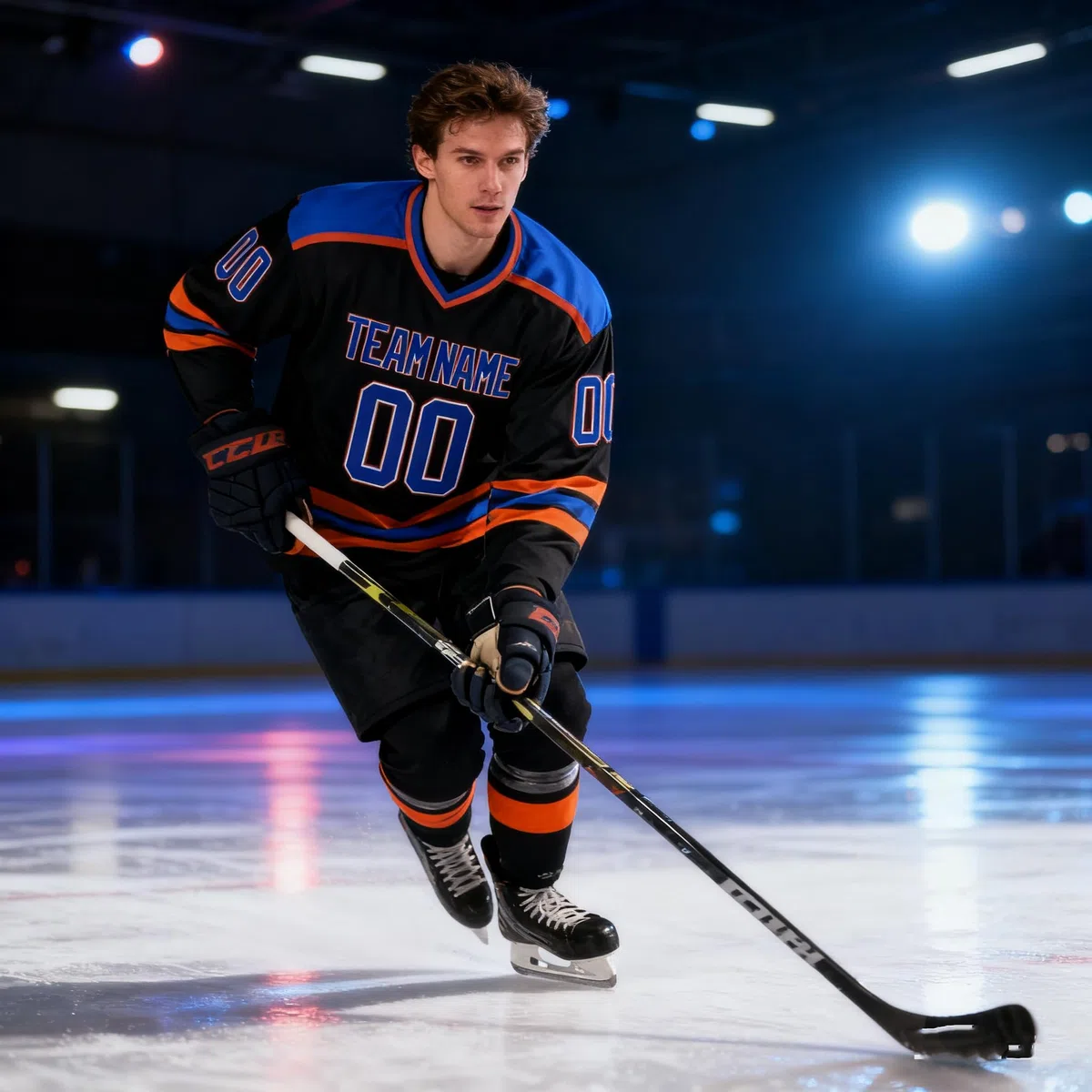 Personalisiertes Eishockeytrikot – Sportliches Langarm-Shirt für die Familie,Individuelles Jersey mit Namen, Nummer & Teamdruck,Eishockey-Shirt als Eltern-Kind-Trikot, maßgeschneidert für Jugendliche
